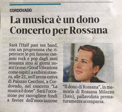 La musica è dono, concerto per Rossana - Rassegna stampa
