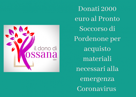 Donati 2000 euro per l’emergenza Coronavirus